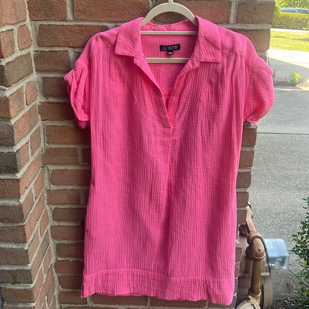 J. Crew V Neck Shirtdress in Soft Gauze XS